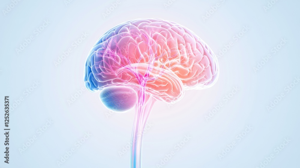 Obraz premium Human Brain Anatomy - 3D Render.