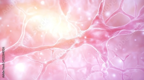 Pink Neural Network Microscopic View.