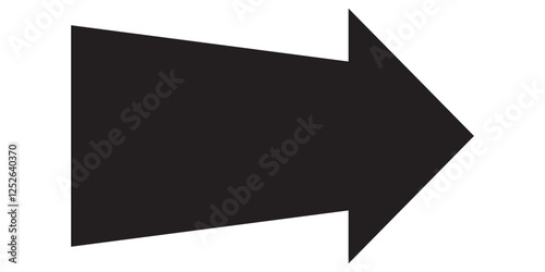 Long arrow. Black arrow pointing right. Black large arrow. Bold thine long arrow. Vector illustration. Long arrow icon Vector. Long arrow icon vector illustration.