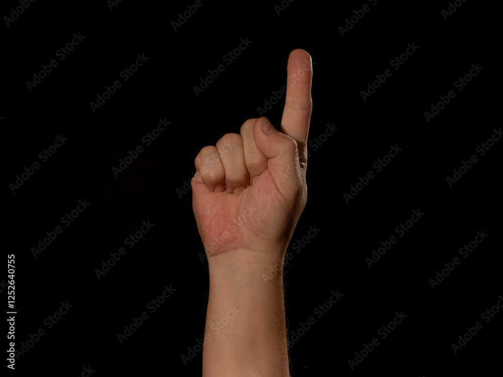 A hand with a finger pointing up A hand with a finger pointing up