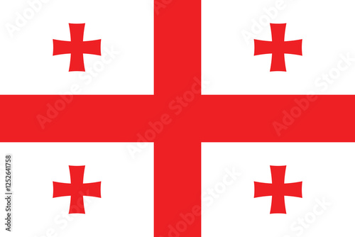 Georgia flag official colors and proportion digital vector illustration. 
