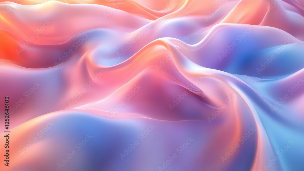 Fototapeta premium Colorful Silk Waves with Soft Gradients and Flowing Textures