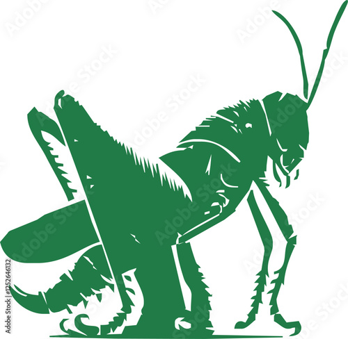 Grasshopper Silhouette or Grasshopper Icon On White Background. The Best Grasshopper Icon or Silhouette on White Background. Isolated Vector Animal Template for Logo Company, Icon, Symbol etc.