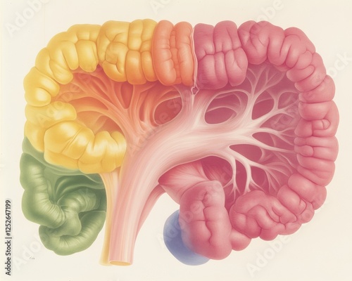 Human Intestine Anatomy Illustration. photo