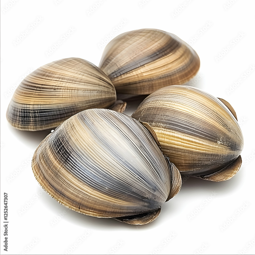 Fresh clams on white background, seafood recipe Fresh clams on white background, seafood recipe