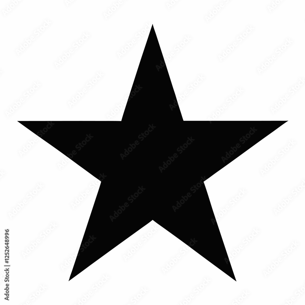 Filled full black star vector icon on white background. Filled full black star vector icon on white background.