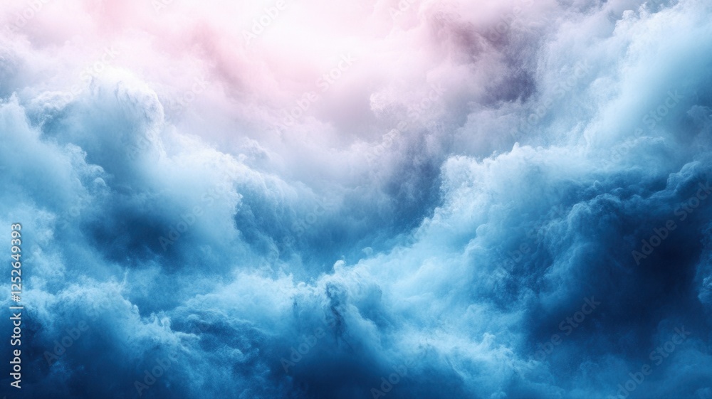 Fototapeta premium Majestic Blue and Pink Sky with Billowing Clouds at Sunrise