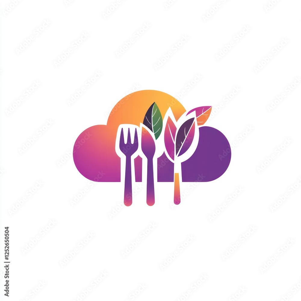 Healthy Food Cloud Logo Design for Restaurant Healthy Food Cloud Logo Design for Restaurant