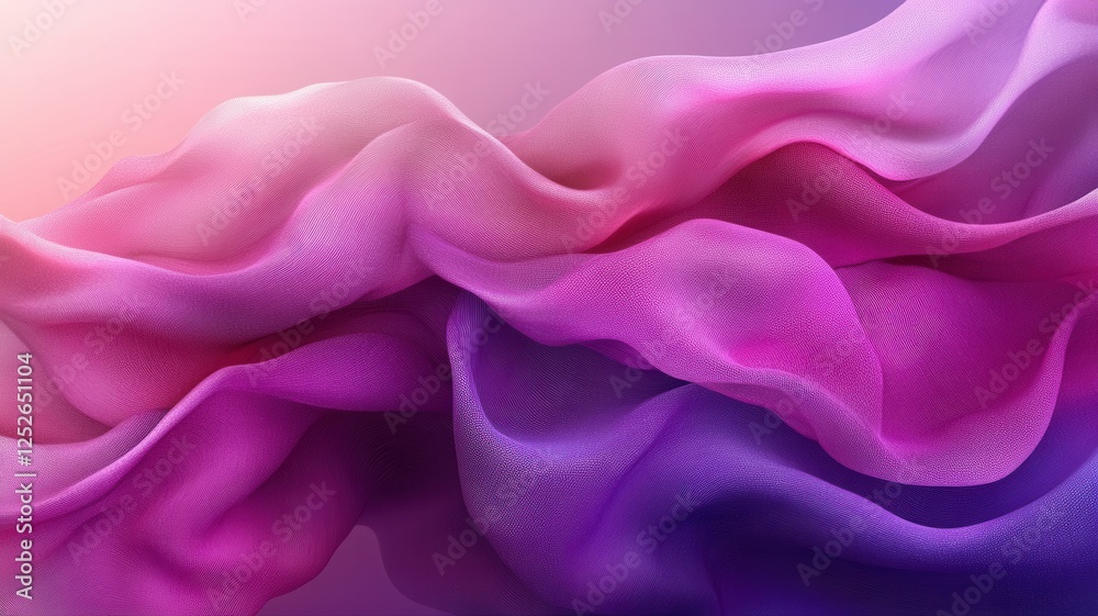 Fototapeta premium Flowing Fabric Waves in Pink and Purple Tones with Soft Texture