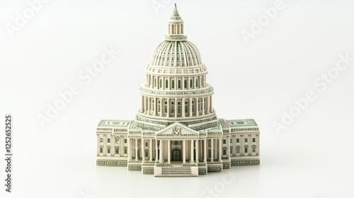 Intricate Replica of a Classic Legislative Building Crafted from Currency Notes