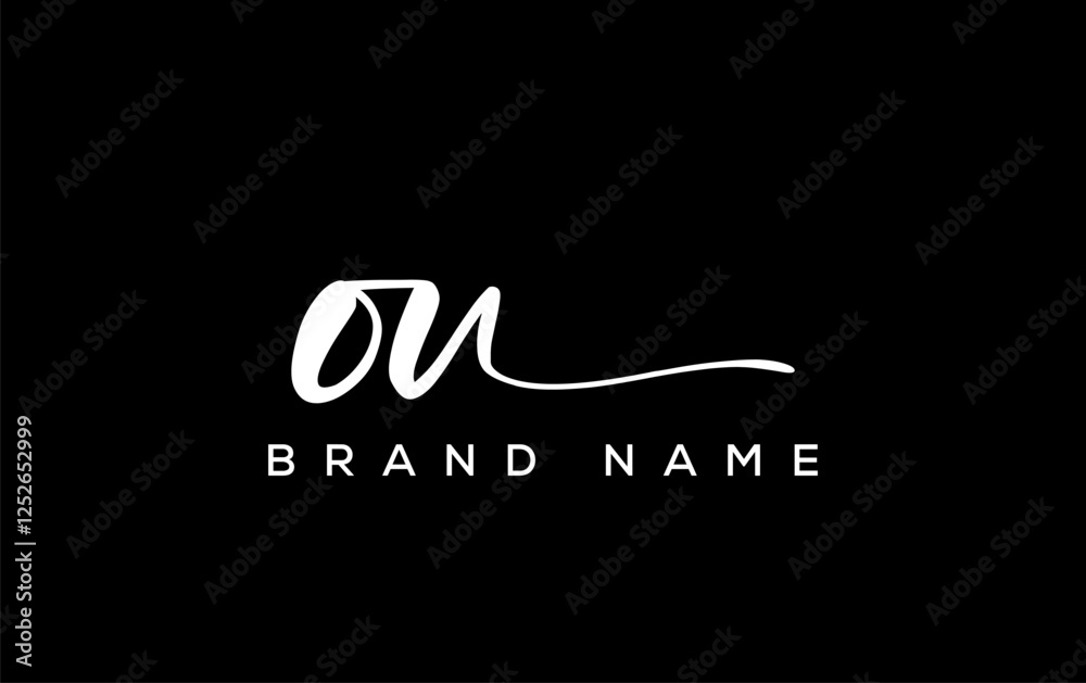OU letter beauty handwriting vector logo. OU letter beauty handwriting vector logo.
