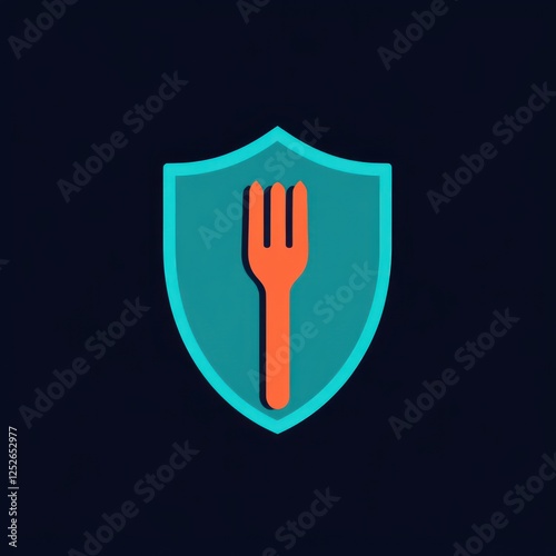 Food safety shield graphic, simple icon, digital design photo