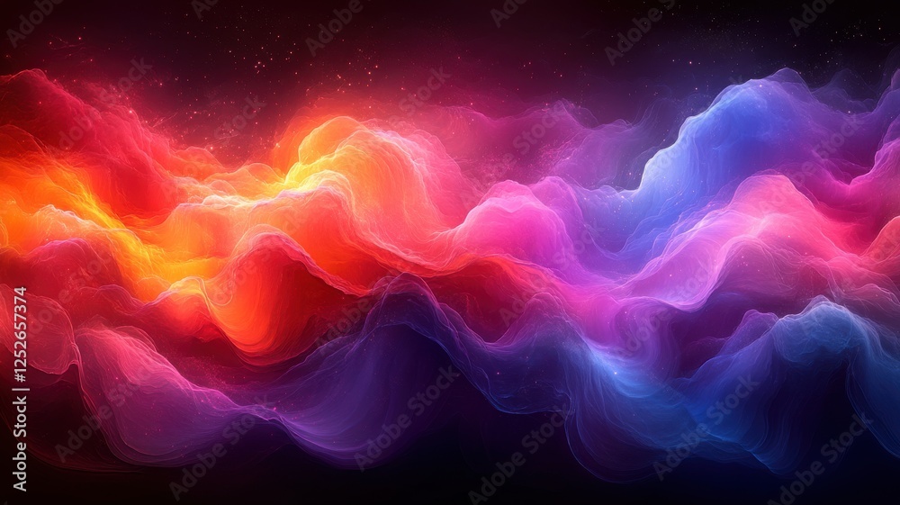 Fototapeta premium Colorful Abstract Waves of Light and Motion in Fluid Design
