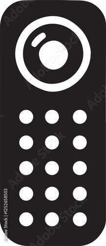 Minimalist Remote Control Silhouette | TV Control Vector Art