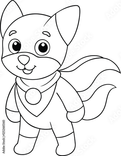 Adorable Superhero Puppy Coloring Page Cute Canine Cartoon