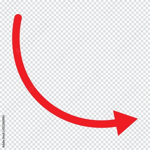 Curved arrows, hand drawn curved arrows. red curve arrow icon vector illustration. wavy curved Long arrow icon. long line arrow vector. flat style Arrow symbol. arrow on a white background. vector 