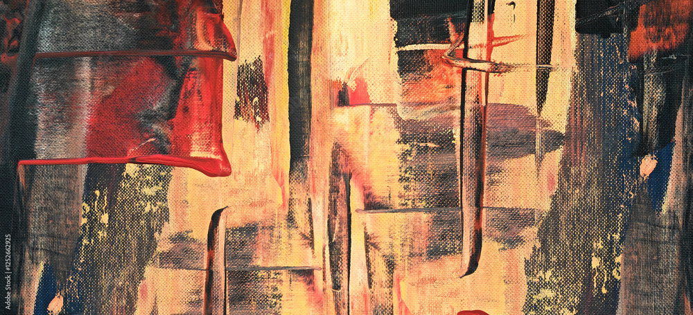 Fototapeta premium Abstract Art painting colorful paint panorama background colors texture design illustration..