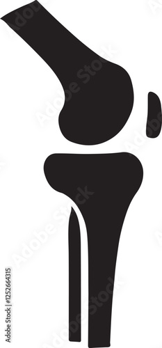 Knee Joint Icon Silhouette Design for Health and Fitness
