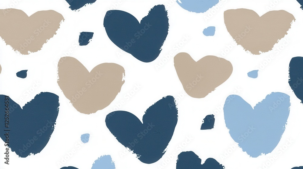 Fototapeta premium Muted Heart Pattern on White Background