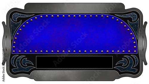 Fotografie Plate 3 Blue - Black Banner