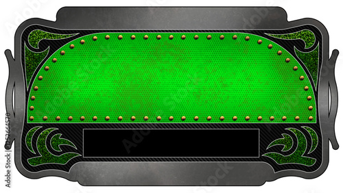 Fotografie Plate 5 Green - Black Banner