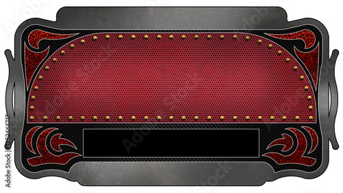 Obraz na plátně Plate 8 Red - Black Banner