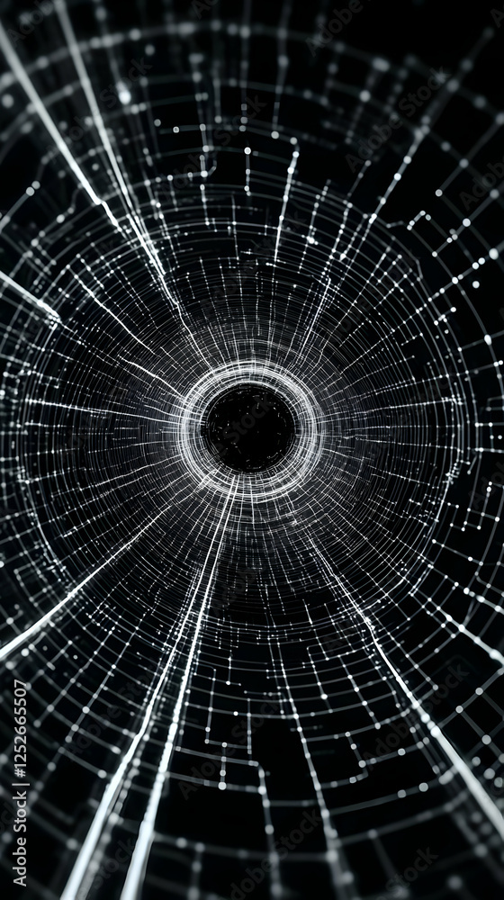 Fototapeta premium Abstract 3D Tunnel Grid Background