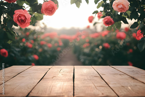 Wooden Tabletop Rose Garden...