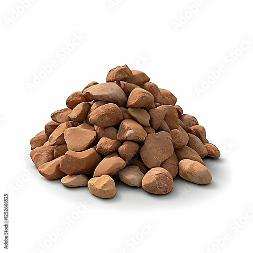 3D Render Brown Rock Pile