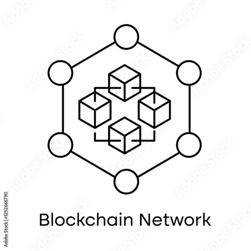 Blockchain Network – Nodes Representing Decentralized Data Storage and Connectivity