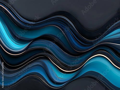 Abstract Blue Wave Backgrou...