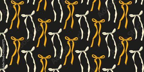 Pattern of decorative ribbons on a dark background showcasing elegant design elements for creative projects