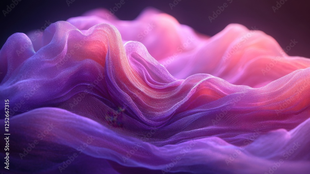 Fototapeta premium Abstract Fluid Waves in Soft Purple and Pink Tones Flowing Gracefully