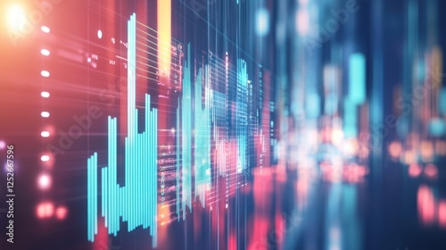 Cityscape Data Visualization Stock Market Graph