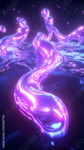 Glowing Purple Liquid 3D Re...