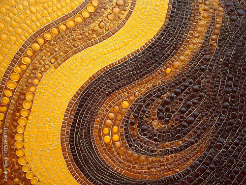 Abstract Gold Brown Mosaic ...