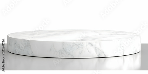 White Marble Round 3D Render