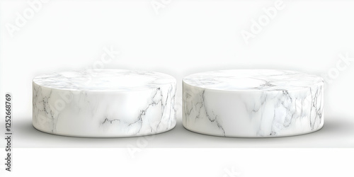 White Marble Cylinders 3D R...