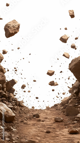 Falling Rocks 3D Illustration