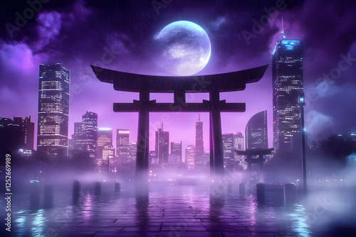 Rainy Night Cityscape with ...