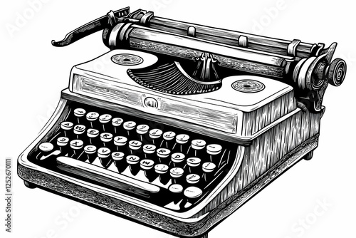 Vintage Typewriter Illustra...