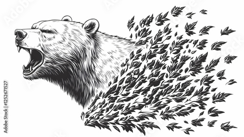 Roaring Bear Illustration w...