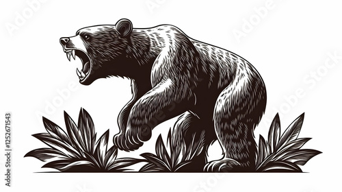 Roaring Bear Illustration