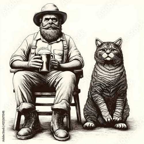 Black and White Illustratio...