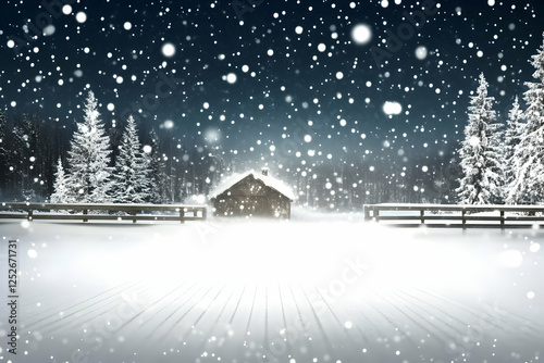Winter Wonderland Cabin Bac...