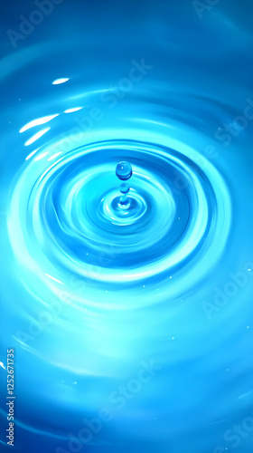Vibrant Blue Water Drop Rip...