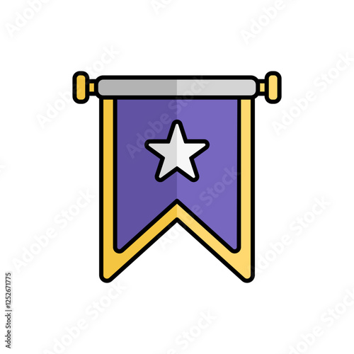 Banner Icon With Lineal Color Design Style