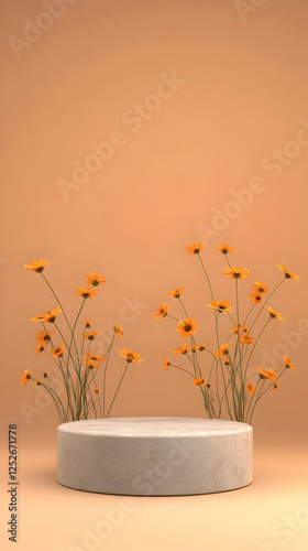 Orange Flower 3D Render Sto...