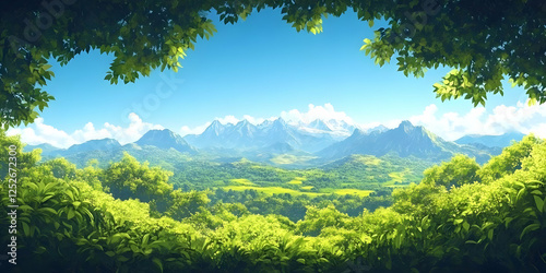 Lush Green Valley Mountain ...