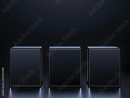 Dark Cubic Display 3D Illus...